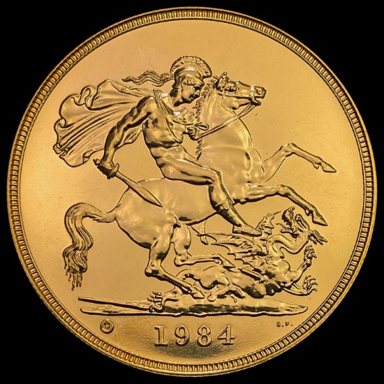 1984 Gr. Britain Gold 5 Pounds 1.1775oz GEM BU