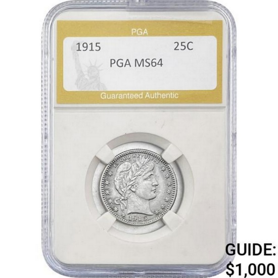 1915 Barber Quarter PGA MS64