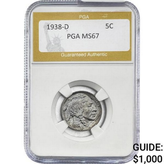 1938-D Buffalo Nickel PGA MS67