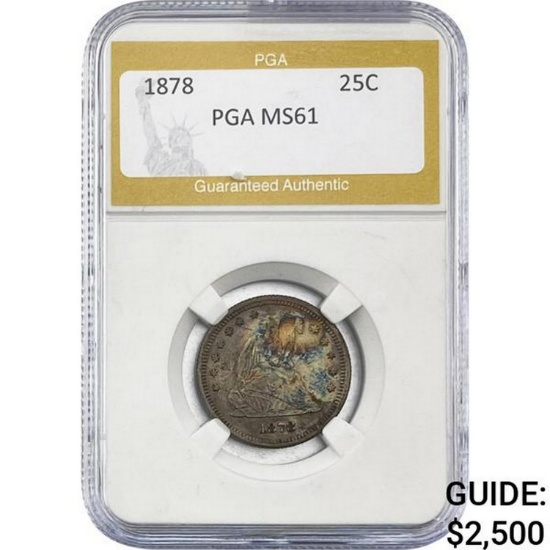1878 Seated Liberty Quarter PGA MS61