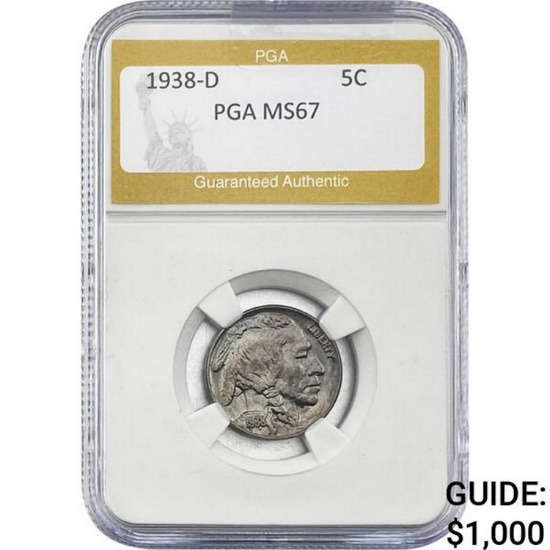 1938-D Buffalo Nickel PGA MS67