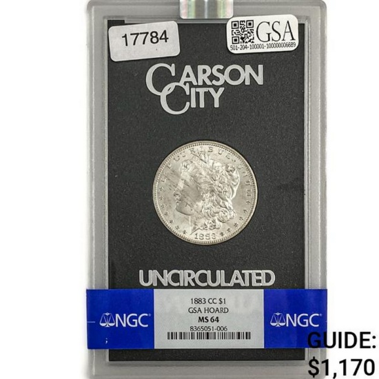 1883-CC Morgan Silver Dollar GSA MS64