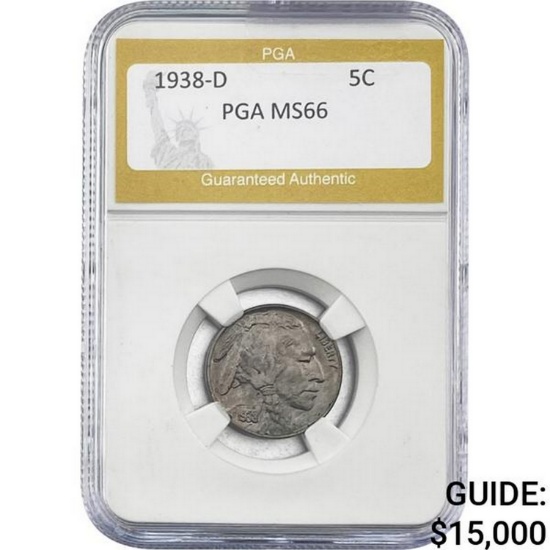 1938-D Buffalo Nickel PGA MS66