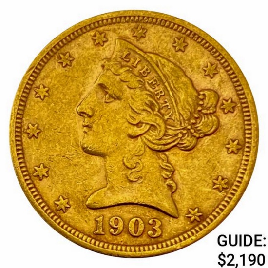 1903-S $5 Gold Half Eagle UNCIRCULATED
