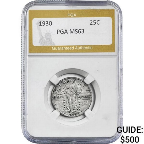 1930  Standing Liberty Quarter PGA MS63
