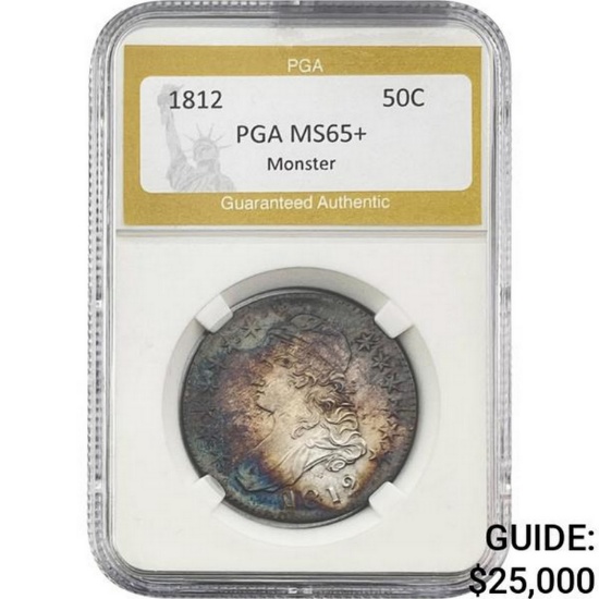 1812 Capped Bust Half Dollar PGA MS65+ MONSTER