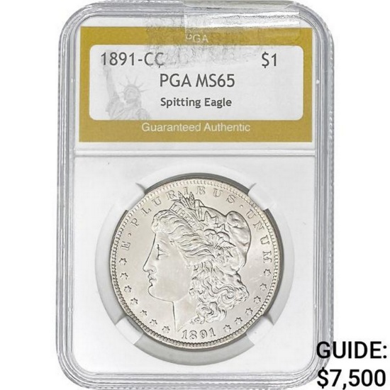 1891-CC Morgan Silver Dollar PGA MS65