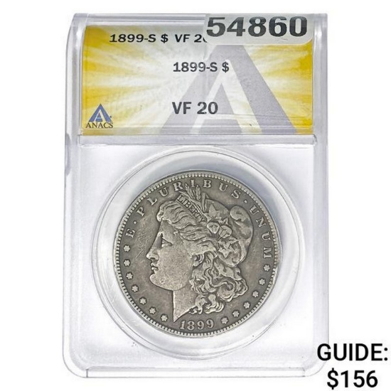 1899-S Morgan Silver Dollar ANACS VF20