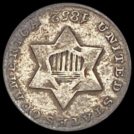 1852 Silver Three Cent LIGHTLY CIRCULATED