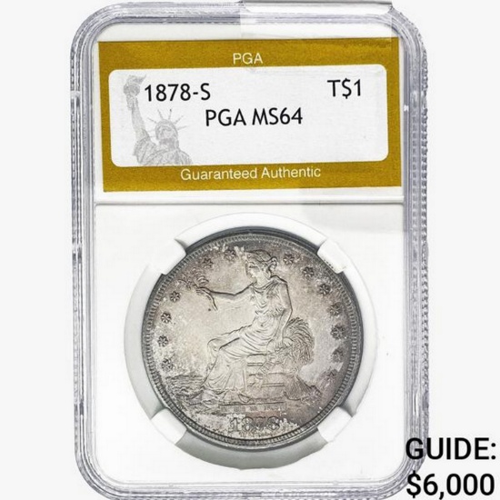 1878-S Silver Trade Dollar PGA MS64