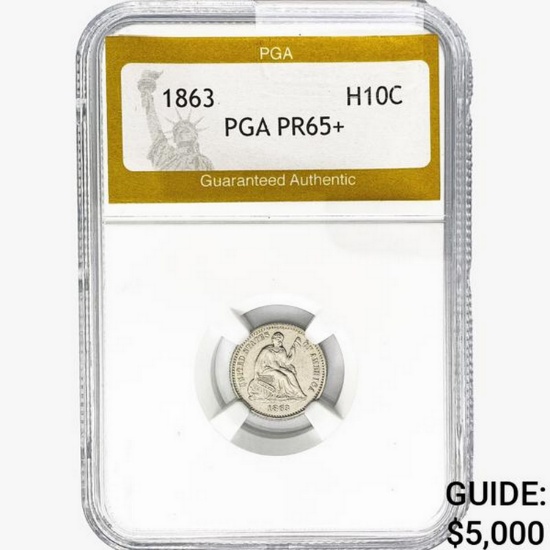 1863 Seated Liberty Half Dime PGA PR65+