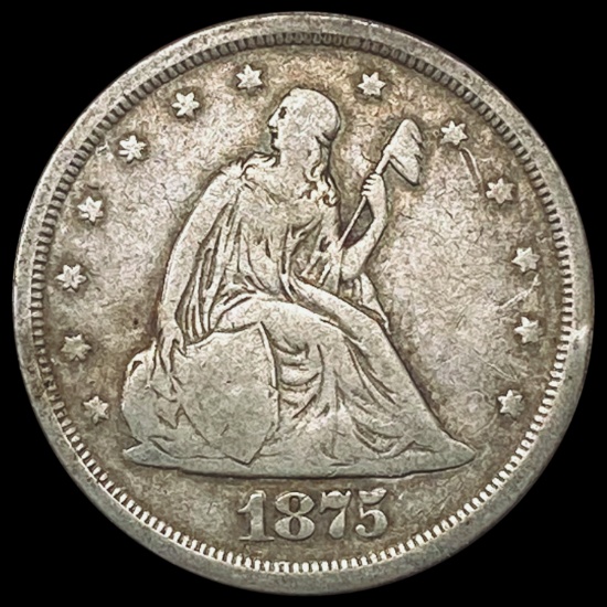 1875-S Twenty Cent Piece LIGHTLY CIRCULATED