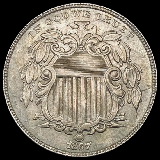 1867 Shield Nickel CHOICE AU