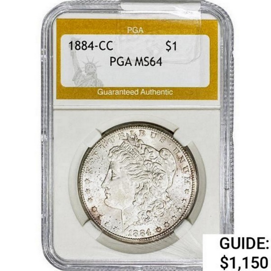 1884-CC Morgan Silver Dollar PGA MS64 Wheel