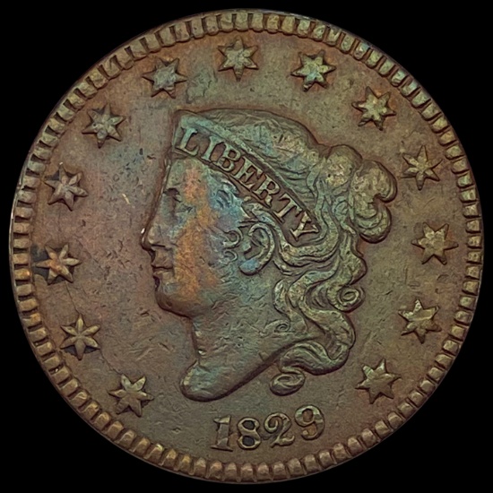 1829 LG LETTERS Coronet Head Large Cent LIGHTLY CIRCULATED