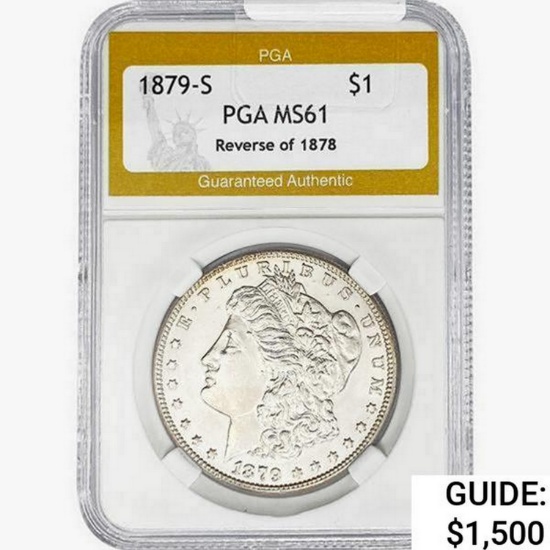 1879-S REV78 Morgan Silver Dollar PGA MS61