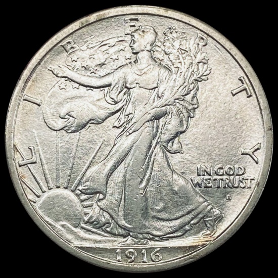 1916-D Walking Liberty Half Dollar NEARLY UNCIRCULATED