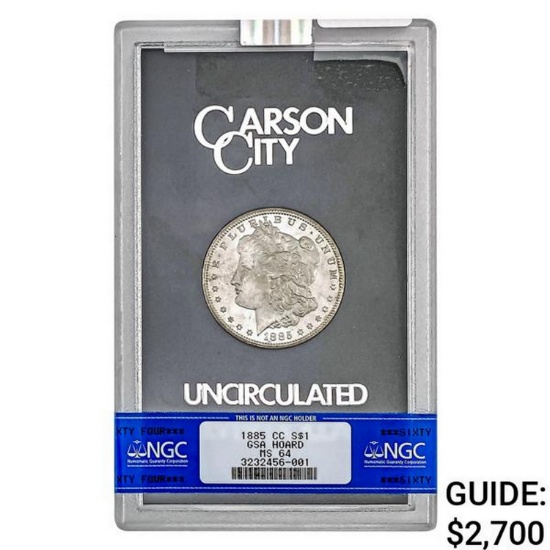 1885-CC Morgan Silver Dollar NGC MS64 GSA