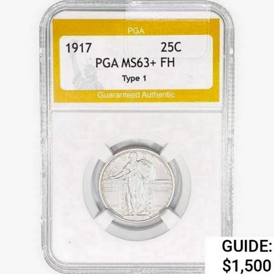 1917 Standing Liberty Quarter PGA MS63+ FH Type 1