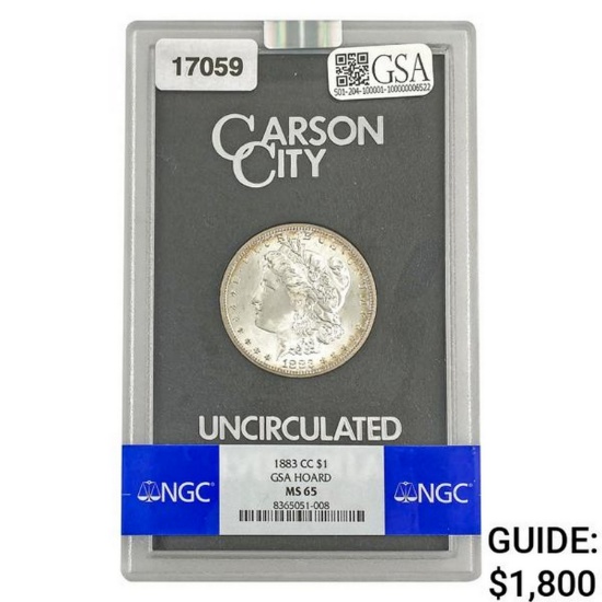 1883-CC Morgan Silver Dollar  MS65
