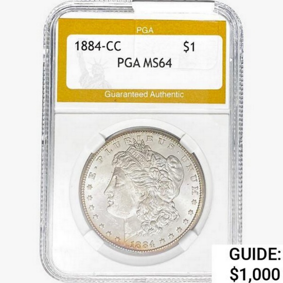 1884-CC Morgan Silver Dollar PGA MS64