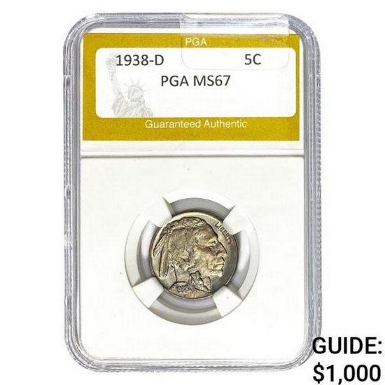 1938-D Buffalo Nickel PGA MS67