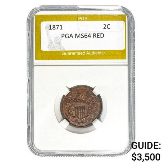 1871 2C PGA MS64 RED