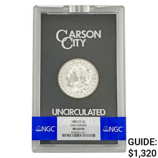 1883-CC Morgan Silver Dollar NGC MS64 PL