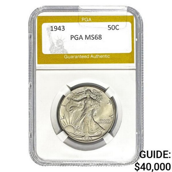 1943 50C Walking Liberty Half PGA MS68