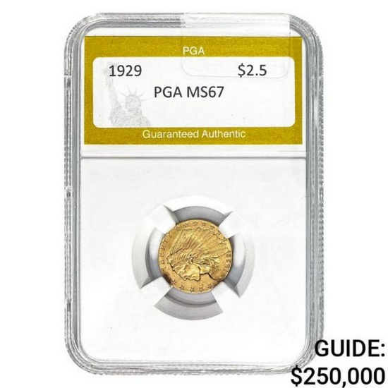 1929 $2.5 Indian Head PGA MS67