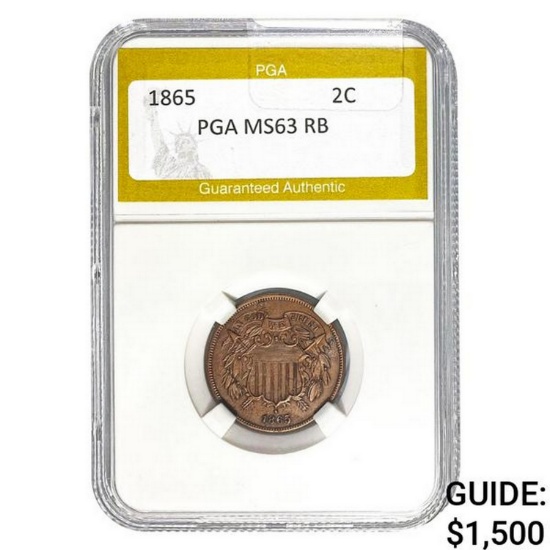 1865 2C PGA MS63 RB