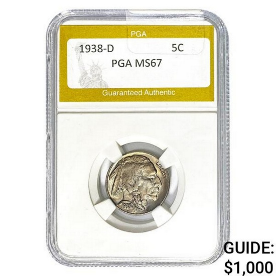 1938-D Buffalo Nickel PGA MS67