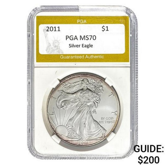 2011 $1 Silver Eagle PGA MS70