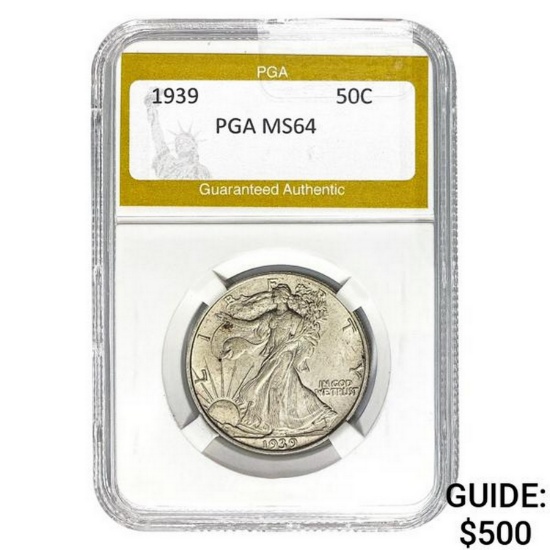 1939 Walking Liberty Half Dollar PGA MS6