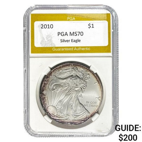2010 $1 Silver Eagle PGA MS70