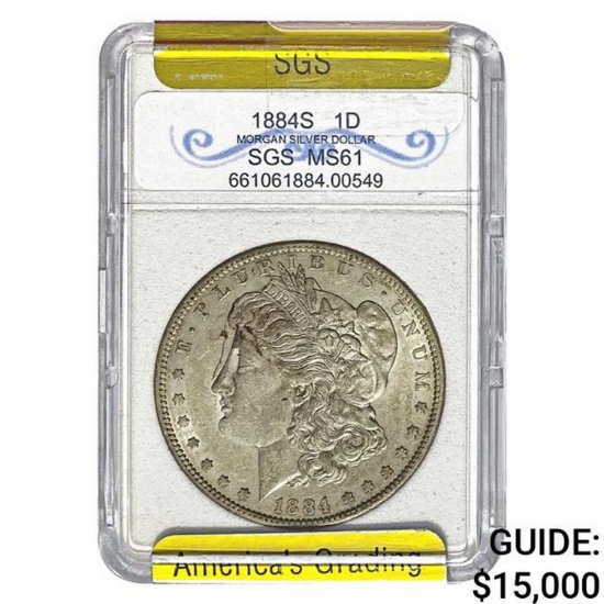 1884-S Morgan Silver Dollar SGS MS61