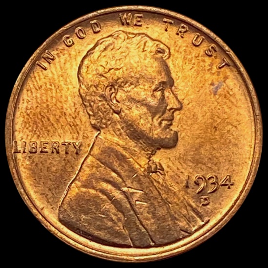 1934-D RED Wheat Cent UNCIRCULATED