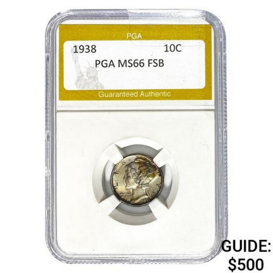 1938 Mercury Dime PGA MS66 FSB