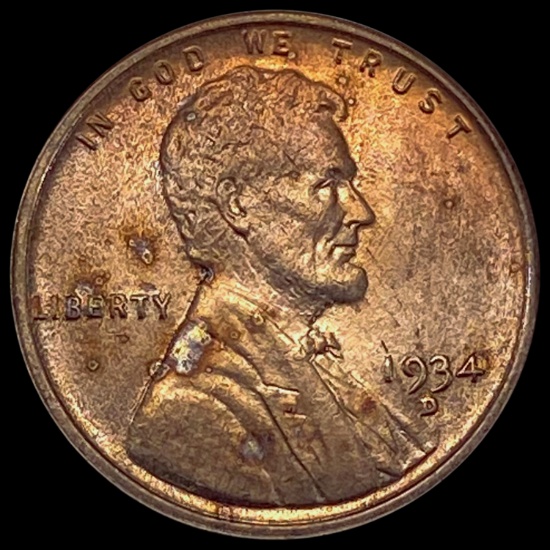 1934-D RED Wheat Cent UNCIRCULATED