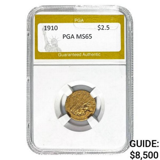 1910 $2.5 Indian Head PGA MS65