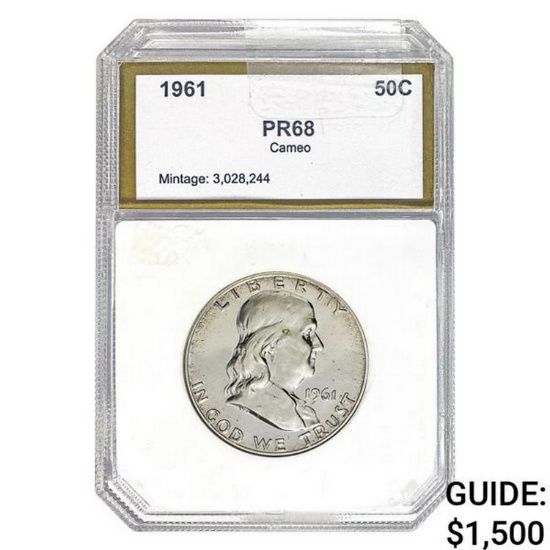 1961 Franklin Half Dollar GSA PR68