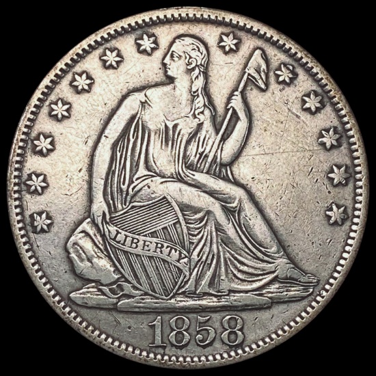 1858-S Seated Liberty Half Dollar CLOSELY UNCIRCULATED