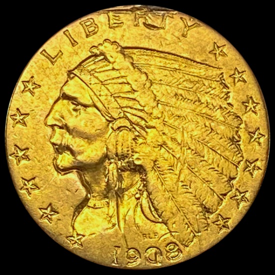 1908 $2.50 Gold Quarter Eagle LIGHTLY CIRCULATED