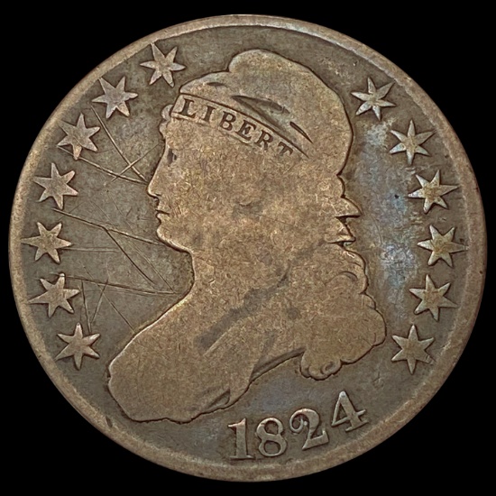 1824 Capped Bust Half Dollar NICELY CIRCULATED