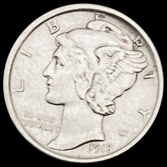 1918-D Mercury Dime CHOICE AU