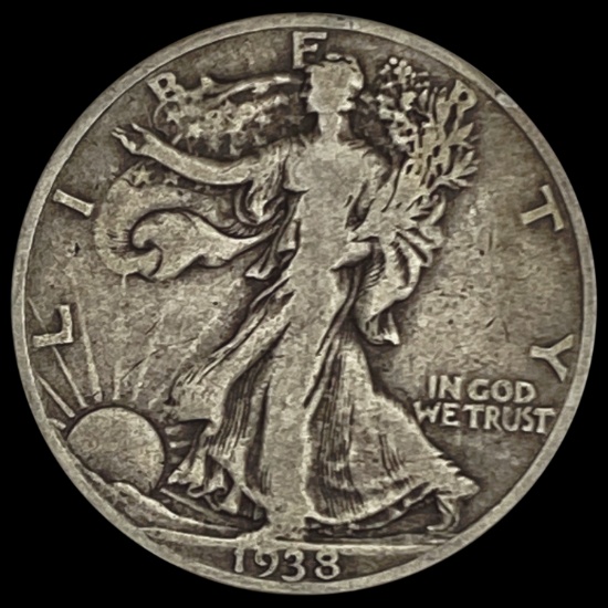 1938-D Walking Liberty Half Dollar LIGHTLY CIRCULATED