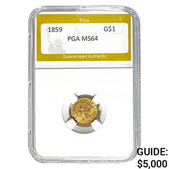 1859 Gold Dollar PGA MS64