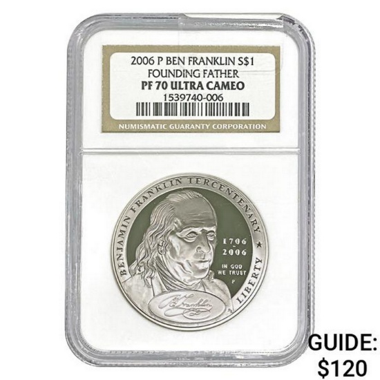 2006-P 0.7734oz Silver Ben Franklin $1 NGC PF70 UC