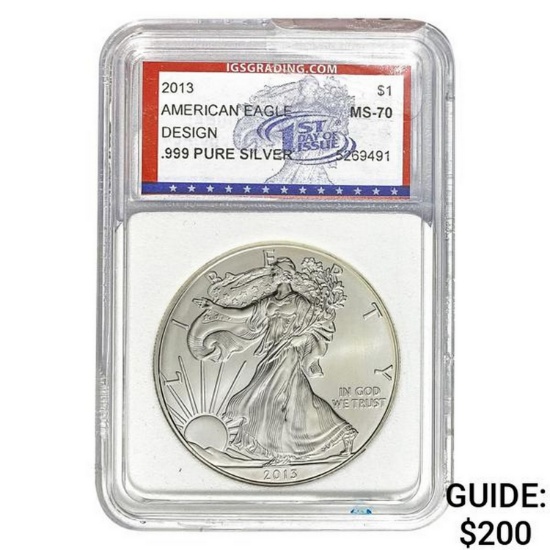 2013 American Silver Eagle IGS MS-70
