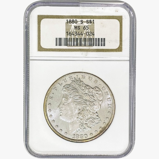 1880-S Morgan Silver Dollar NGC MS65